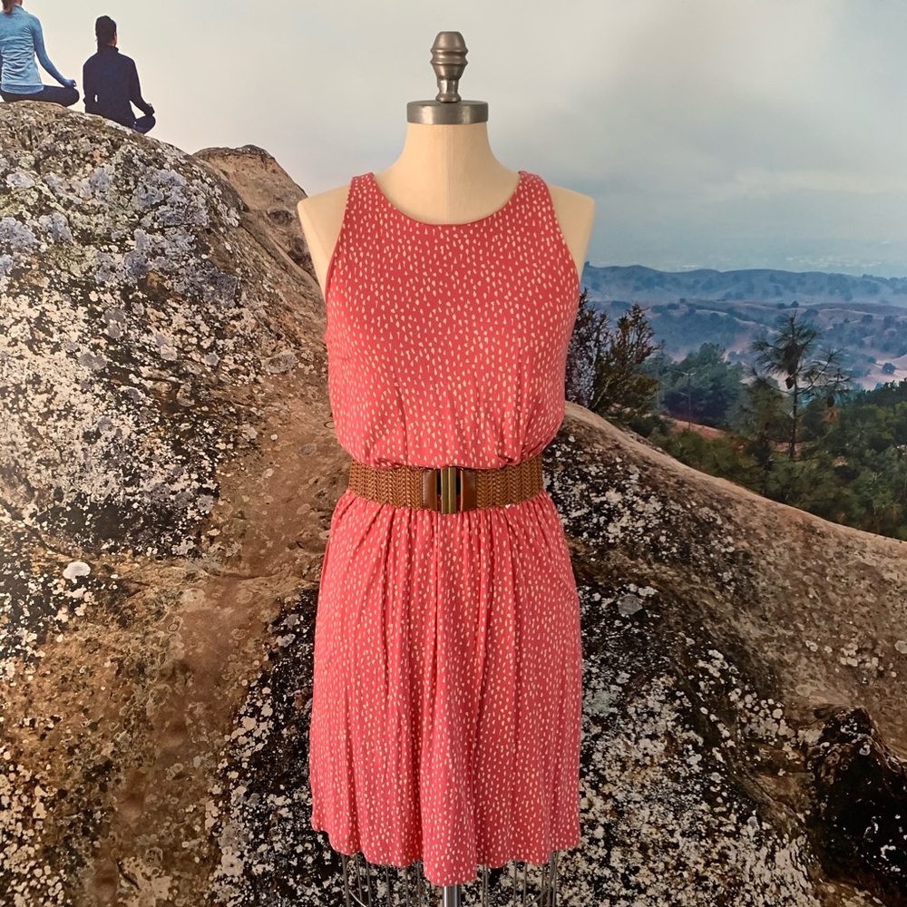 LOFT Ann Taylor Pink Dotted Sleeveless Dress Size Small Women’s